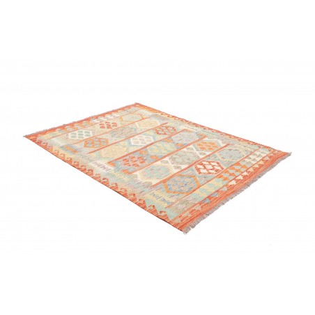 Tappeto Kilim Afghanistan bianco arancione 147x197