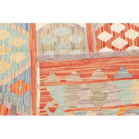 Tappeto Kilim Afghanistan bianco arancione 147x197