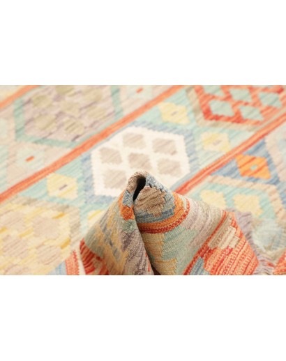 Tappeto Kilim Afghanistan bianco arancione 147x197