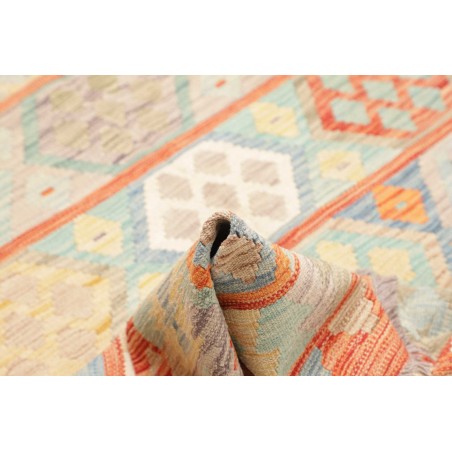 Tappeto Kilim Afghanistan bianco arancione 147x197