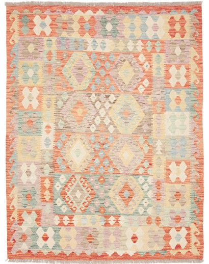 Tappeto Kilim Afghanistan giallo marrone 150x193