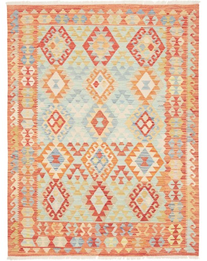 Tappeto Kilim Afghanistan giallo arancione 153x201
