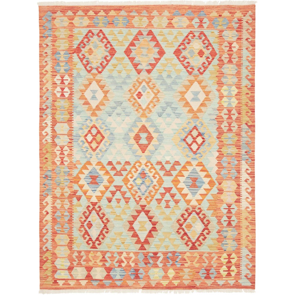 Tappeto Kilim Afghanistan giallo arancione 153x201