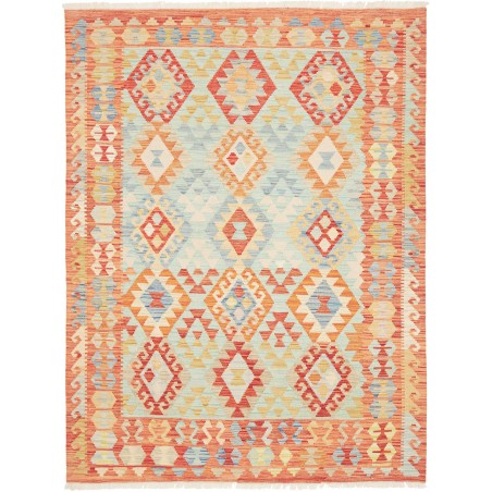 Tappeto Kilim Afghanistan giallo arancione 153x201