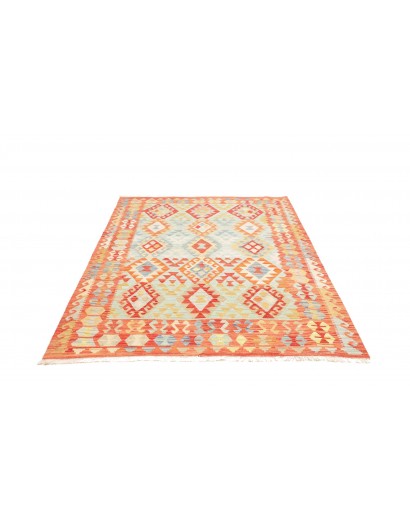 Tappeto Kilim Afghanistan giallo arancione 153x201