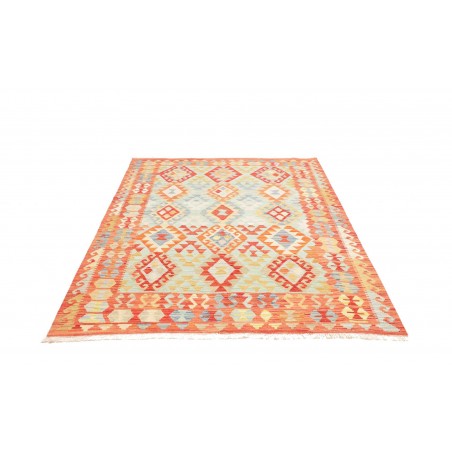 Tappeto Kilim Afghanistan giallo arancione 153x201