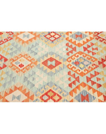 Tappeto Kilim Afghanistan giallo arancione 153x201