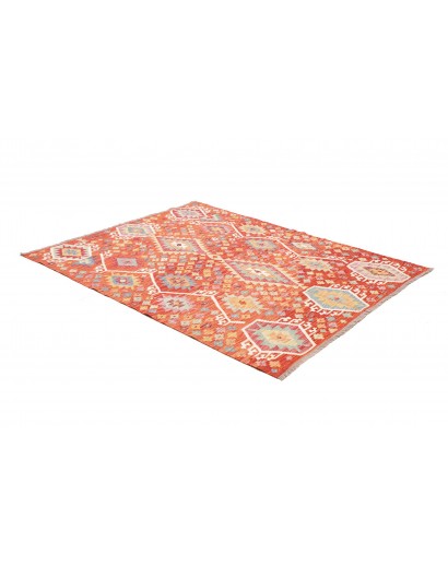 Tappeto Kilim Afghanistan arancione marrone 148x195