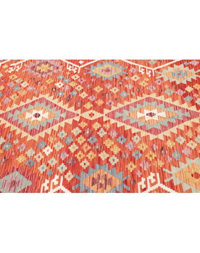 Tappeto Kilim Afghanistan arancione marrone 148x195