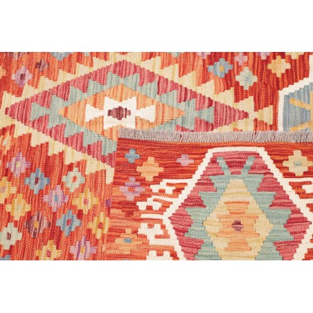 Tappeto Kilim Afghanistan arancione marrone 148x195