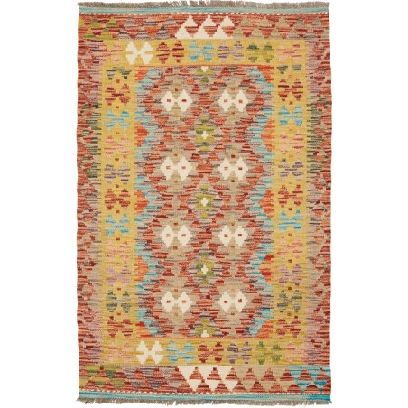 Tappeto Kilim Afghanistan marrone bianco 83x127