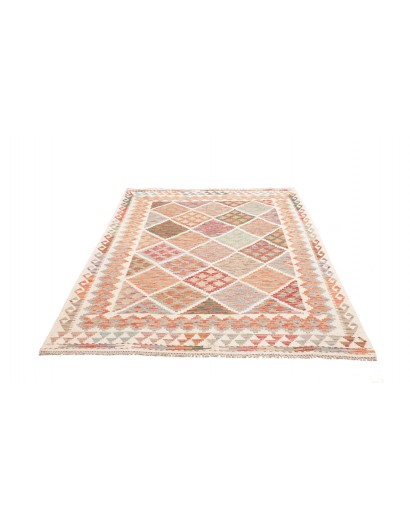Tappeto Kilim Afghanistan bianco marrone 153x215