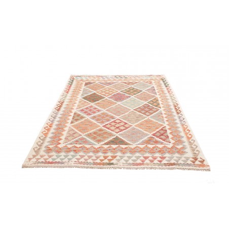 Tappeto Kilim Afghanistan bianco marrone 153x215