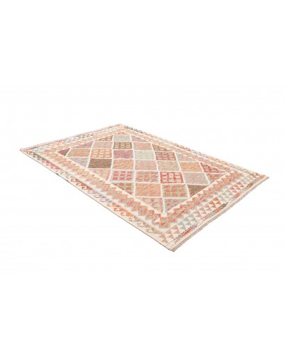 Tappeto Kilim Afghanistan bianco marrone 153x215