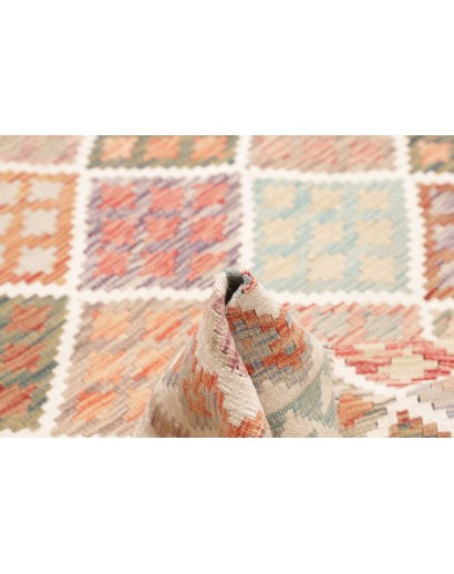 Tappeto Kilim Afghanistan bianco marrone 153x215