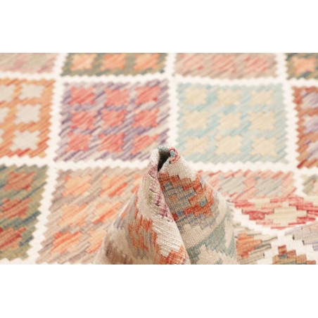 Tappeto Kilim Afghanistan bianco marrone 153x215