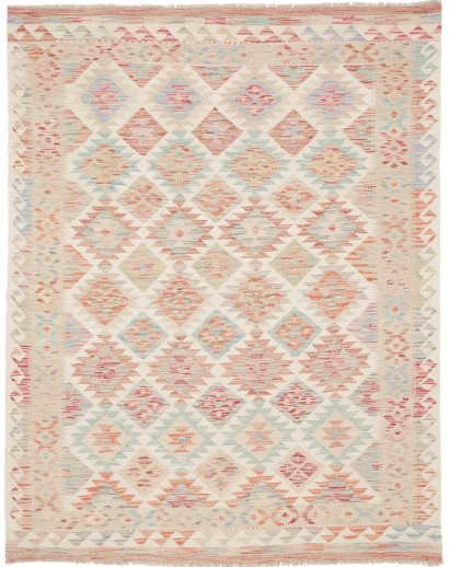 Tappeto Kilim Afghanistan bianco giallo 153x192