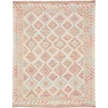 Tappeto Kilim Afghanistan bianco giallo 153x192