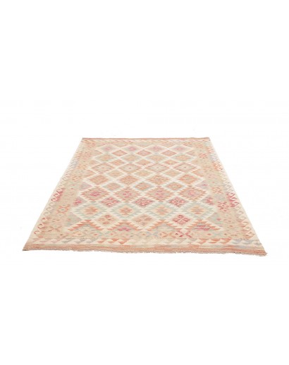 Tappeto Kilim Afghanistan bianco giallo 153x192