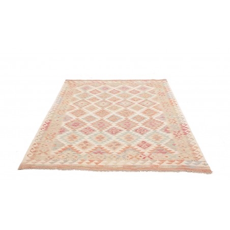 Tappeto Kilim Afghanistan bianco giallo 153x192