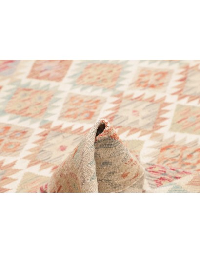 Tappeto Kilim Afghanistan bianco giallo 153x192