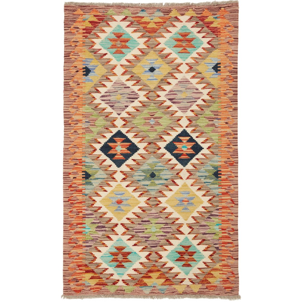 Tappeto Kilim Afghanistan marrone beige 75x122 Tappeto Kilim Afghanistan marrone beige 75x122