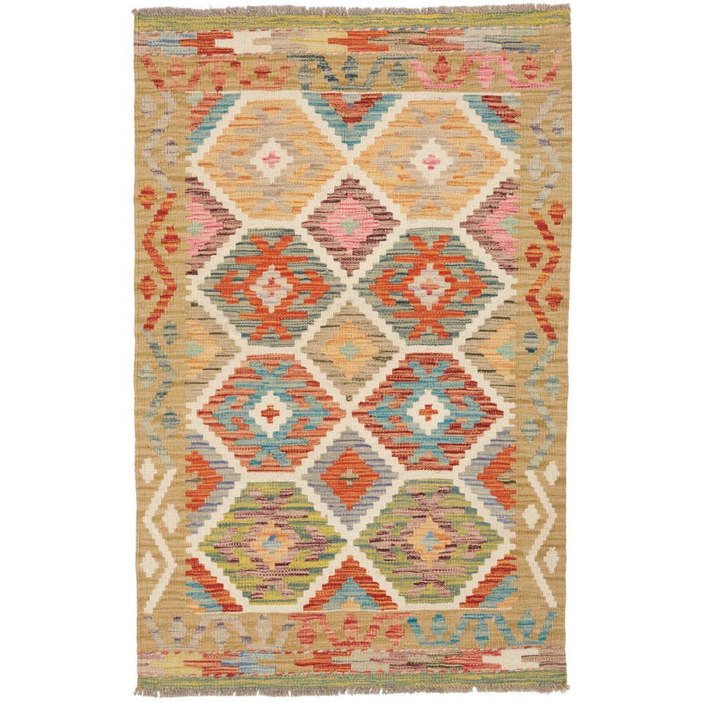 Tappeto Kilim Afghanistan marrone 80x124 Tappeto Kilim Afghanistan marrone 80x124