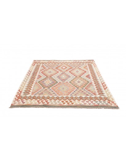 Tappeto Kilim Afghanistan beige bianco 161x188