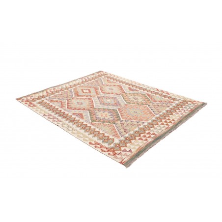 Tappeto Kilim Afghanistan beige bianco 161x188