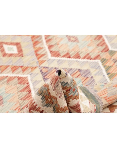 Tappeto Kilim Afghanistan beige bianco 161x188