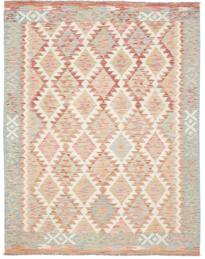 Tappeto Kilim Afghanistan bianco marrone 153x196