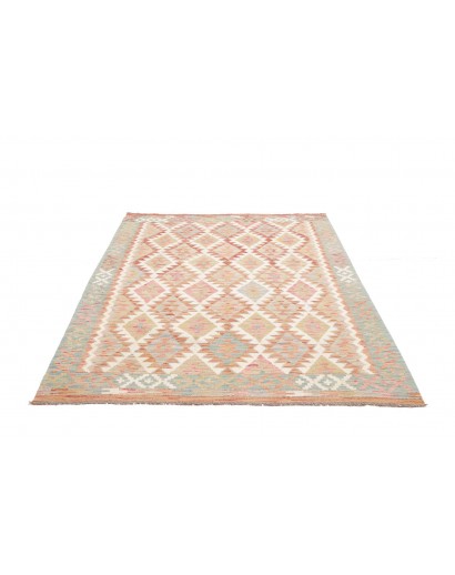 Tappeto Kilim Afghanistan bianco marrone 153x196