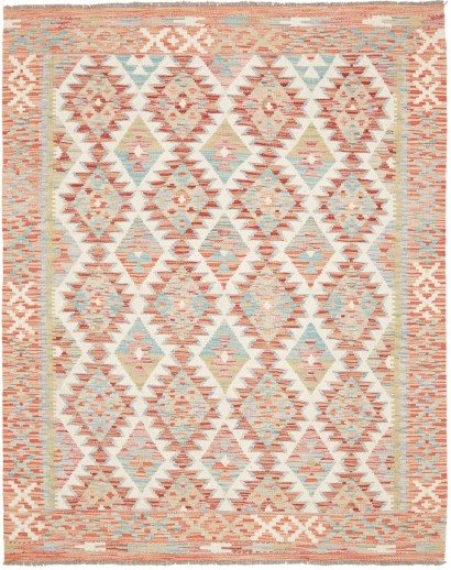 Tappeto Kilim Afghanistan bianco marrone 155x195