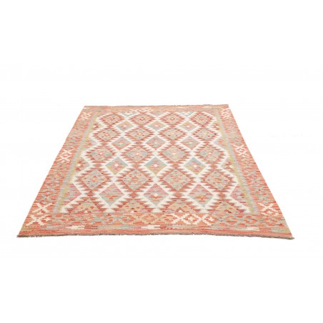 Tappeto Kilim Afghanistan bianco marrone 155x195
