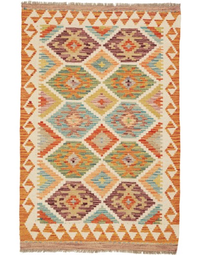 Tappeto Kilim Afghanistan marrone giallo 85x130