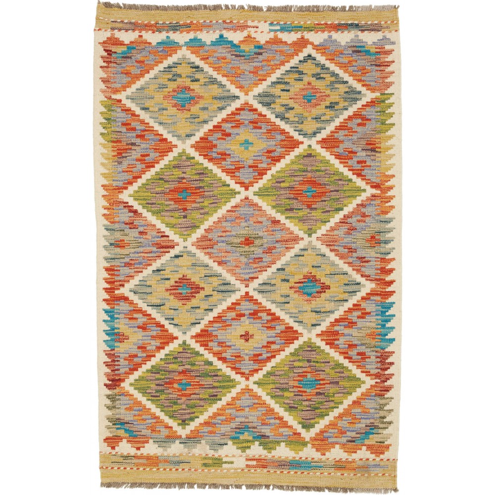 Tappeto Kilim Afghanistan marrone beige 82x127