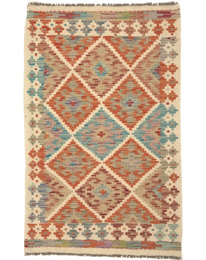 Tappeto Kilim Afghanistan marrone giallo 81x128