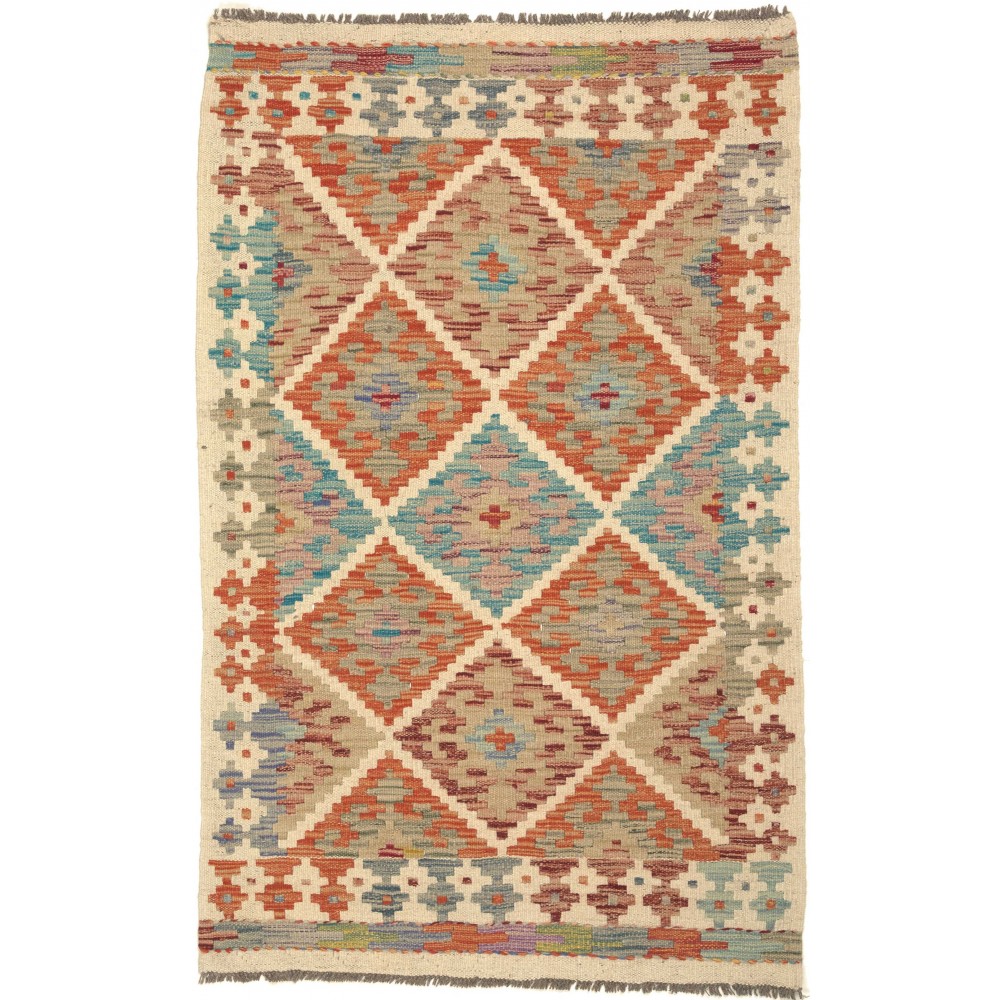 Tappeto Kilim Afghanistan marrone giallo 81x128