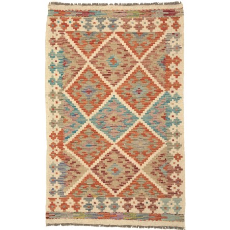 Tappeto Kilim Afghanistan marrone giallo 81x128