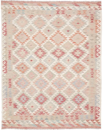 Tappeto Kilim Afghanistan bianco beige 115x194