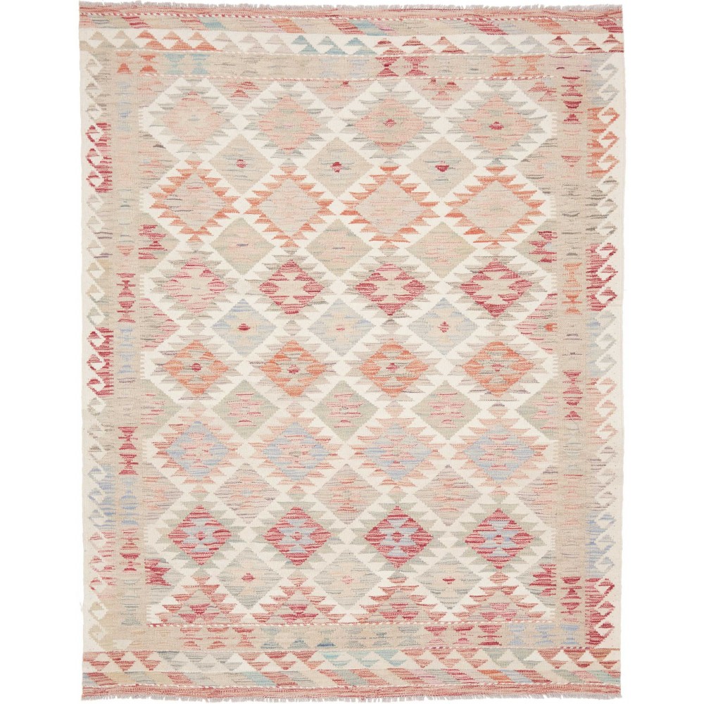 Tappeto Kilim Afghanistan bianco beige 115x194