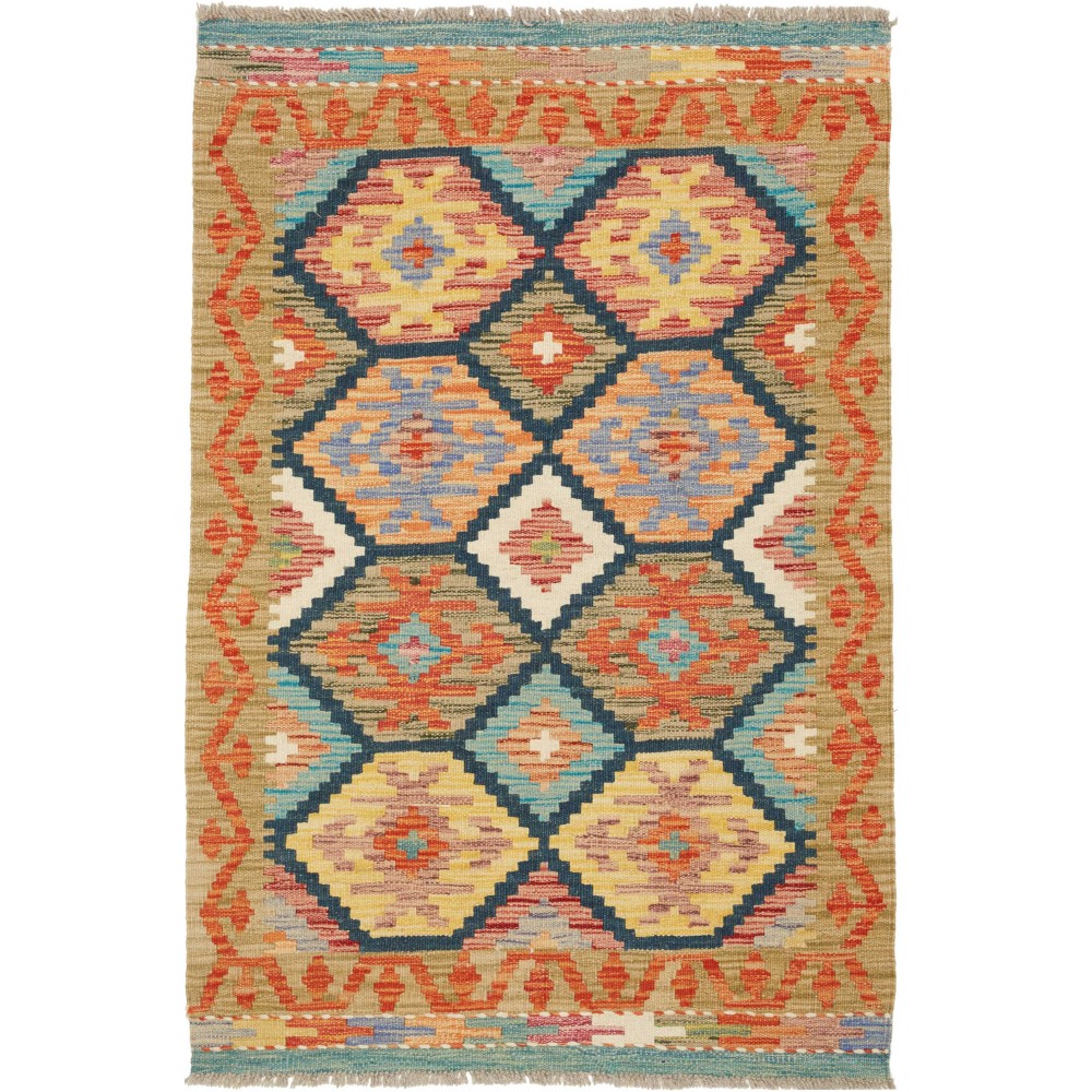 Tappeto Kilim Afghanistan marrone grigio 84x124