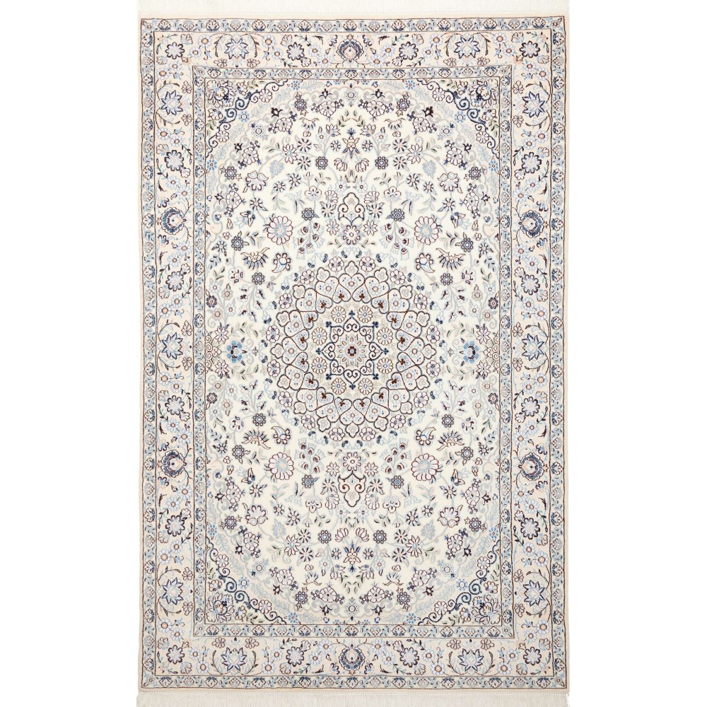 Tappeto Nain 9La Persia bianco grigio 135x213 Tappeto Nain 9La Persia bianco grigio 135x213