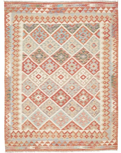 Tappeto Kilim Afghanistan marrone bianco 152x198