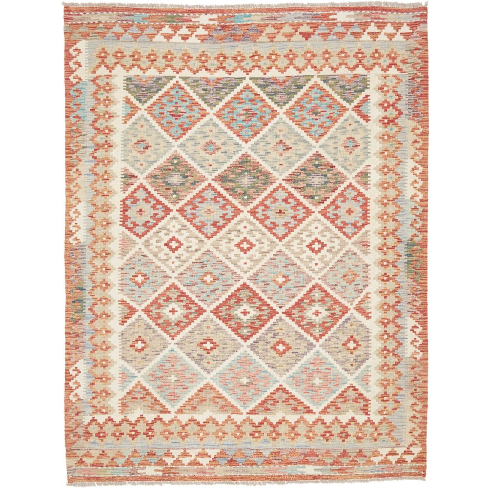 Tappeto Kilim Afghanistan marrone bianco 152x198