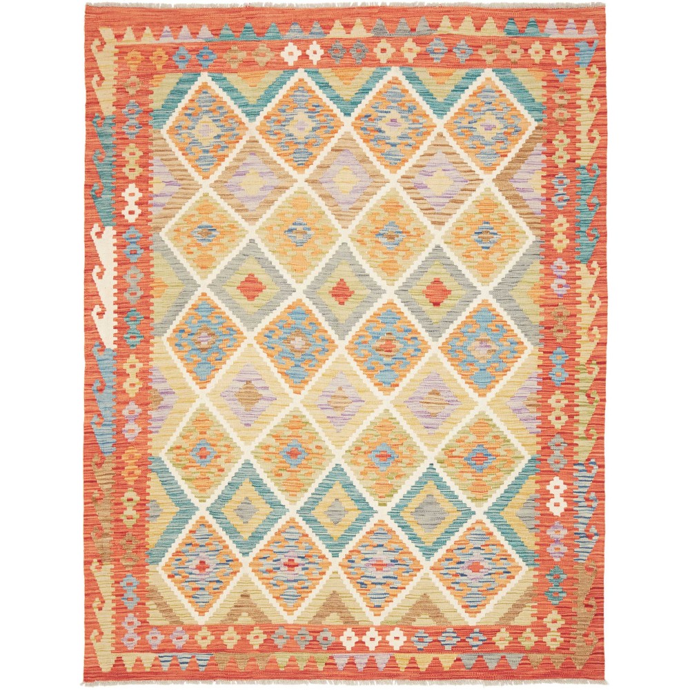 Tappeto Kilim Afghanistan marrone bianco 155x197