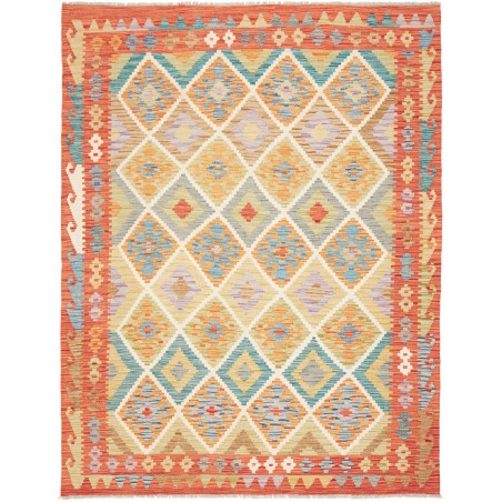 Tappeto Kilim Afghanistan marrone bianco 155x197