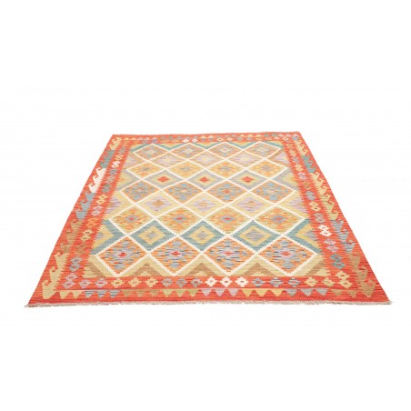 Tappeto Kilim Afghanistan marrone bianco 155x197