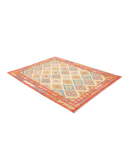 Tappeto Kilim Afghanistan marrone bianco 155x197