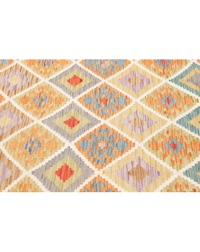 Tappeto Kilim Afghanistan marrone bianco 155x197